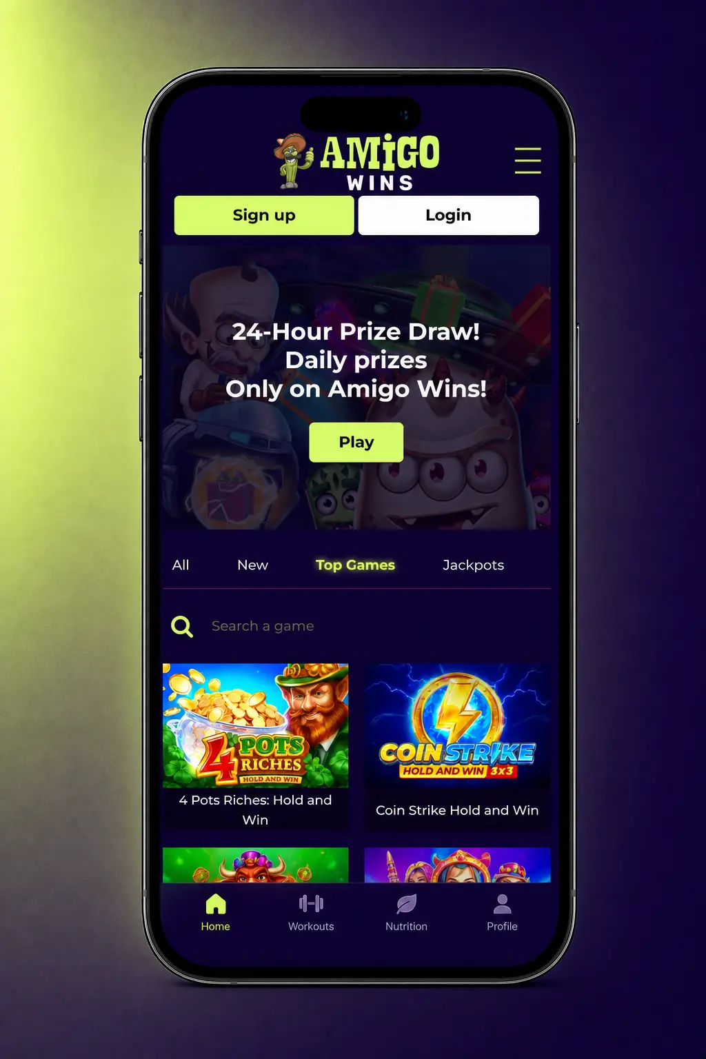 Step-by-step guide showing how to download and install the Amigo Wins APK on an Android phone