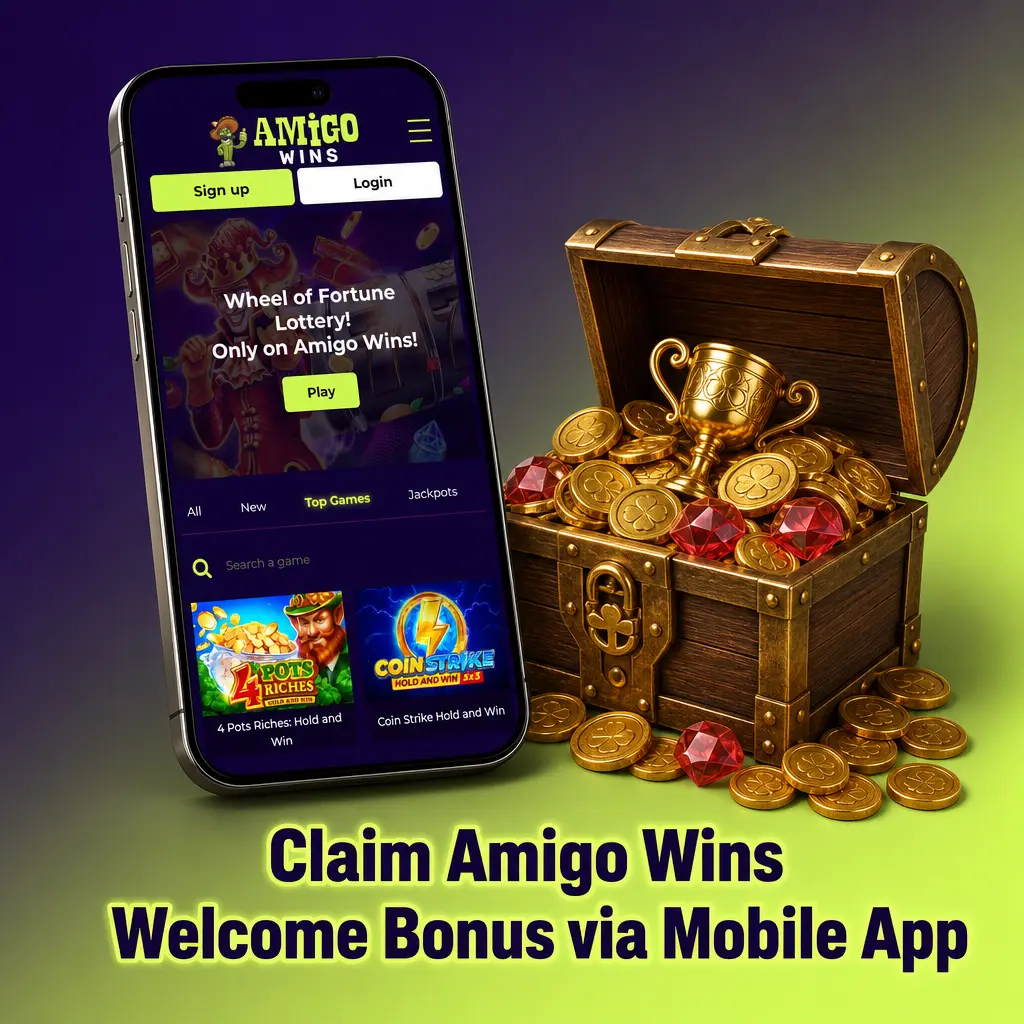 Steps to claim the Amigo Wins welcome bonus on the mobile app for iOS and Android devices