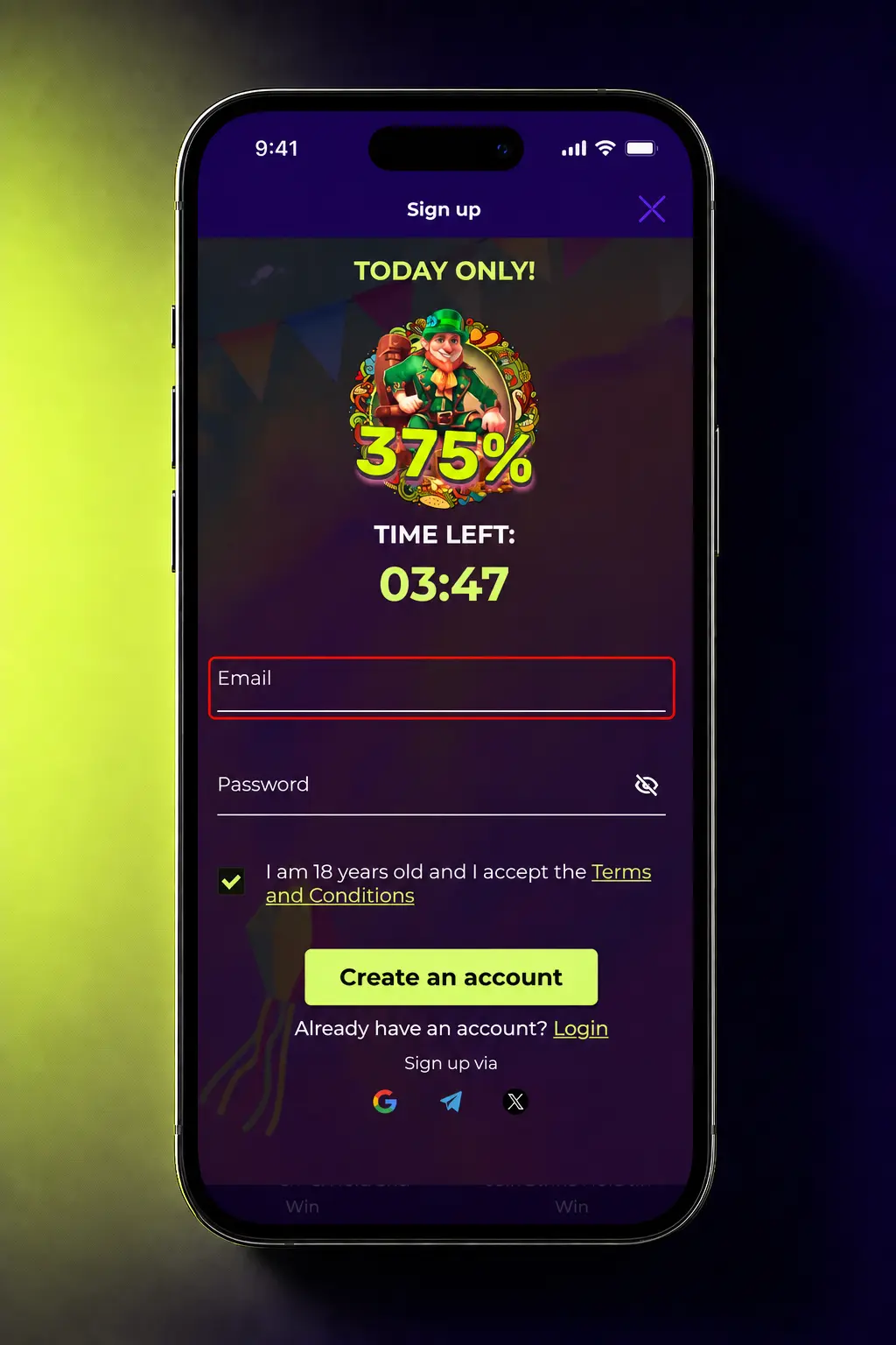 Step-by-step guide showing how to register an account on Amigo Wins in the United Kingdom