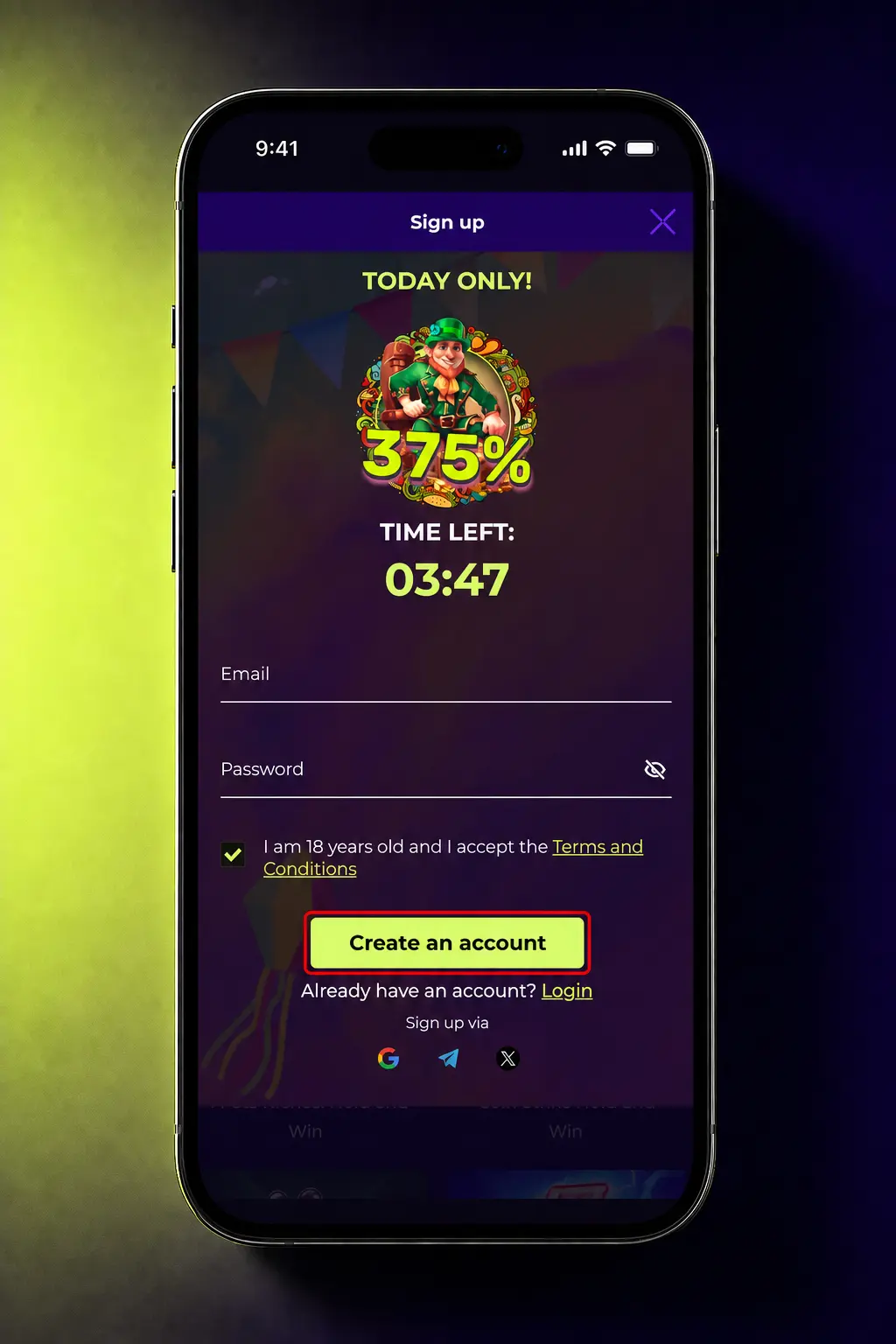 Step-by-step guide showing how to register an account on Amigo Wins in the United Kingdom
