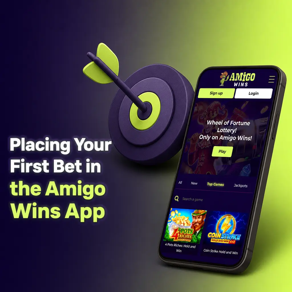 Step-by-step guide to placing your first bet in the Amigo Wins app, from deposit to bet slip confirmation.