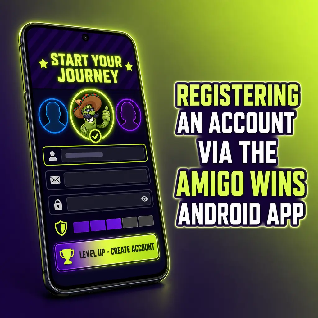 Step-by-step guide to registering an account on the Amigo Wins Android app for UK users